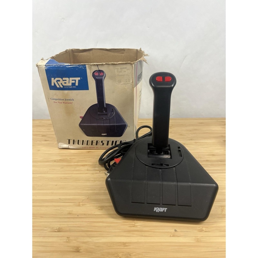 Kraft Thunderstick Vintage IBM PC Joystick‎ Clean w/ Partial Box DOS Very Clean